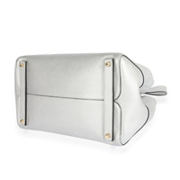 Christian Dior Metallic Silver Grained Leather Medium Open Bar Tote