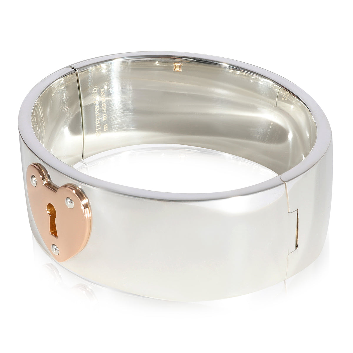 Tiffany & Co. Locks Heart Lock Bracelet in 18k Pink Gold/Sterling Silver