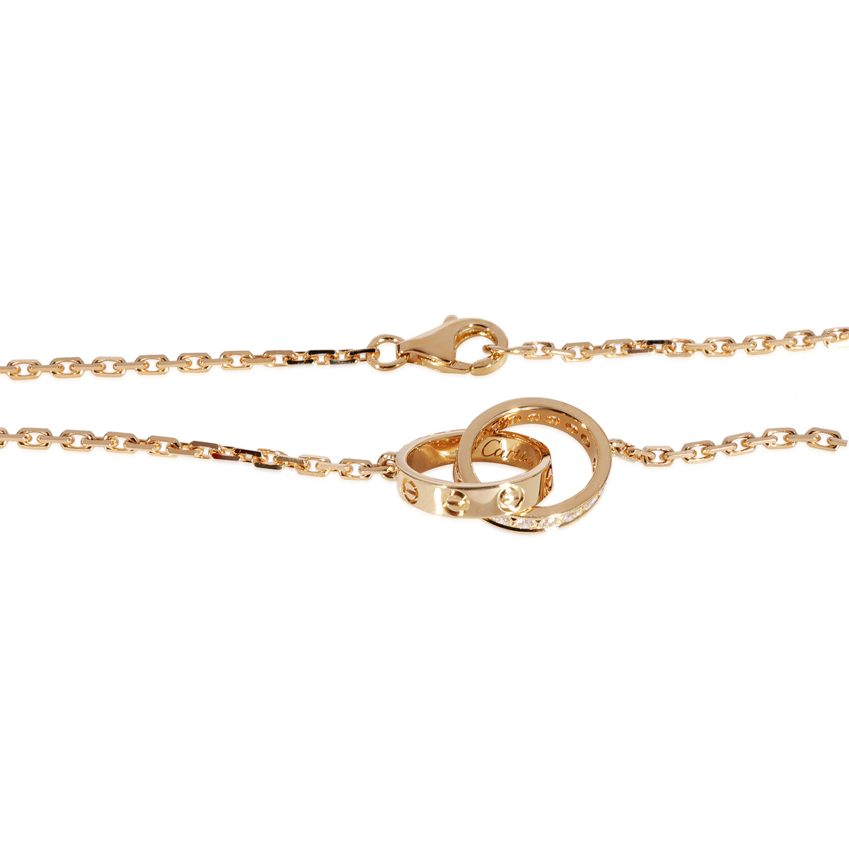 Cartier Love Diamond Interlocking Necklace in 18k Yellow Gold 0.22 CTW