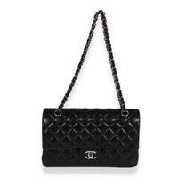 Chanel Black Quilted Lambskin Medium Classic Double Flap Bag