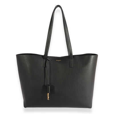 Saint Laurent Black Supple Leather East West Shopping Tote