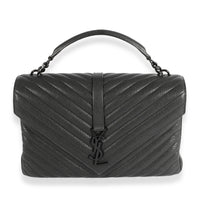 Saint Laurent So Black Matelassé Leather Large College Bag