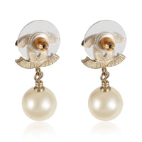 Chanel Pearl and Strass CC Drop Earrings