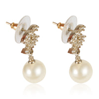 Chanel Pearl and Strass CC Drop Earrings