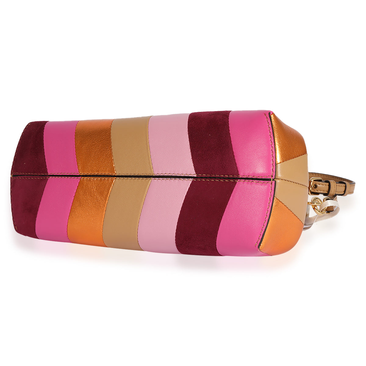 Fendi Multicolor Stripe Leather & Suede Small First Bag