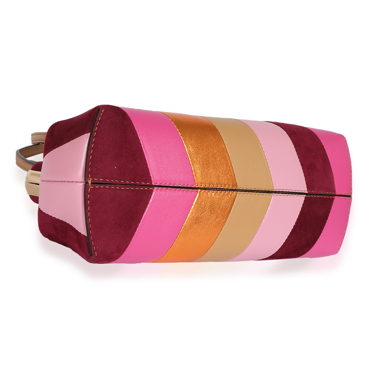 Fendi Multicolor Stripe Leather & Suede Small First Bag