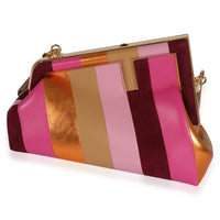 Fendi Multicolor Stripe Leather & Suede Small First Bag