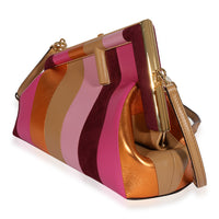 Fendi Multicolor Stripe Leather & Suede Small First Bag