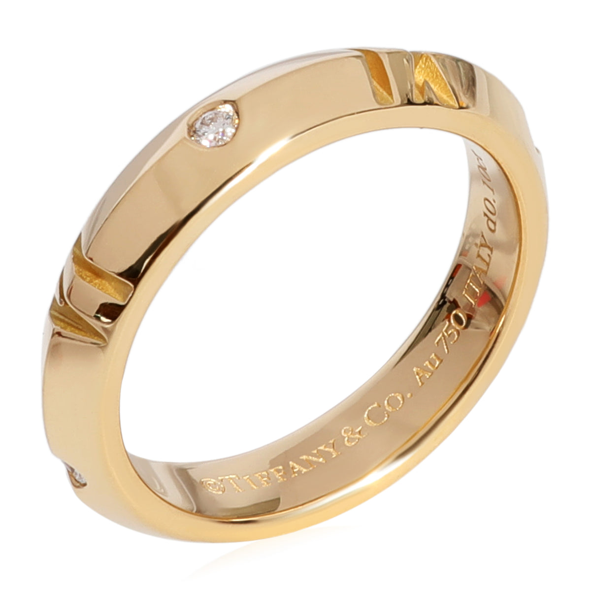 Tiffany & Co. Atlas X Closed Diamond Narrow Ring in 18k Yellow Gold 0.10 CTW