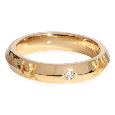 Tiffany & Co. Atlas X Closed Diamond Narrow Ring in 18k Yellow Gold 0.10 CTW