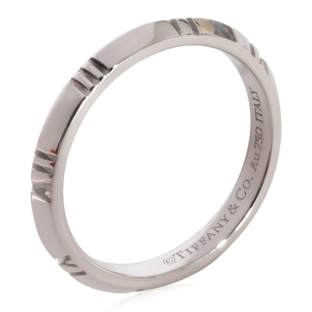 Tiffany & Co. Atlas X Closed Narrow Ring in 18k White Gold