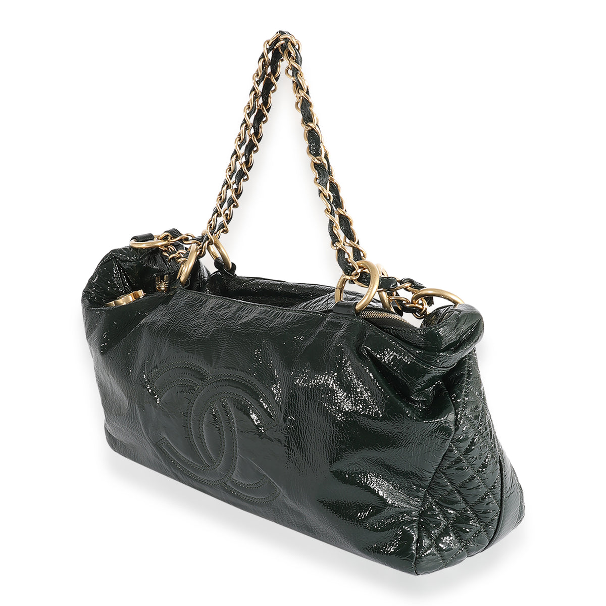 Chanel Black Vinyl Rock & Chain Flap Bag