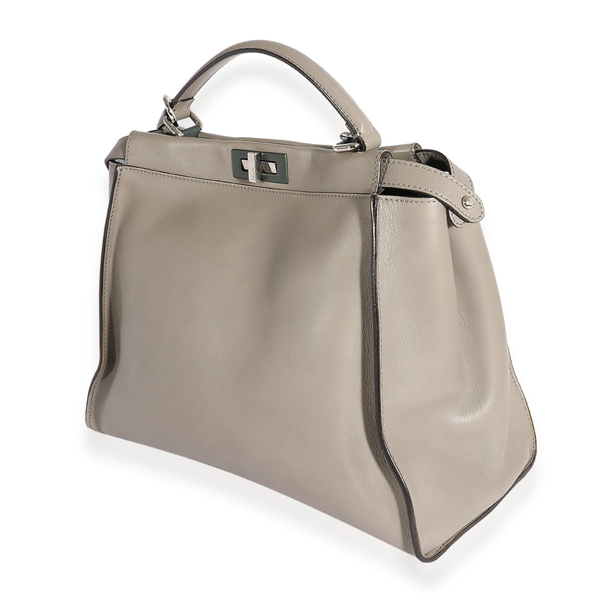 Fendi Gray Leather Large Peekaboo Bag