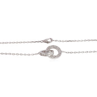 Cartier Love Paved Interlocking Circle Necklace in 18K White Gold 0.30 Ctw