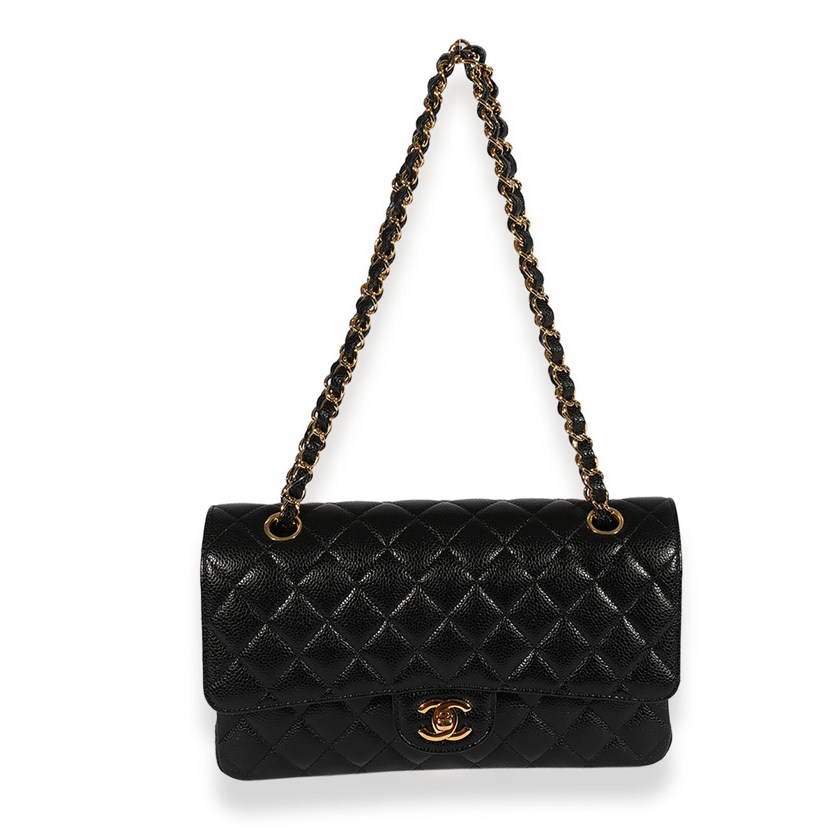 Chanel Black Quilted Caviar Medium Classic Double Flap Bag