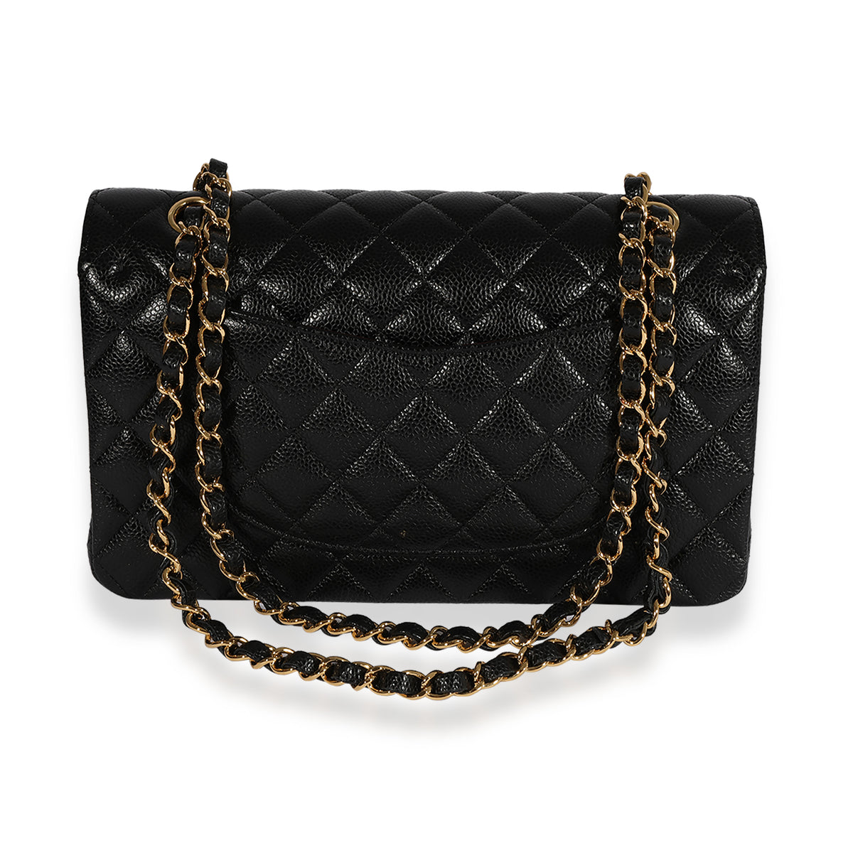 Chanel Black Quilted Caviar Medium Classic Double Flap Bag