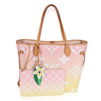 Louis Vuitton Pink & Yellow Monogram Giant By The Pool Neverfull MM