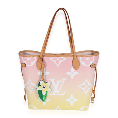 Louis Vuitton Pink & Yellow Monogram Giant By The Pool Neverfull MM