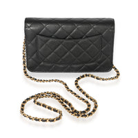 Chanel Black Quilted Caviar Wallet On Chain