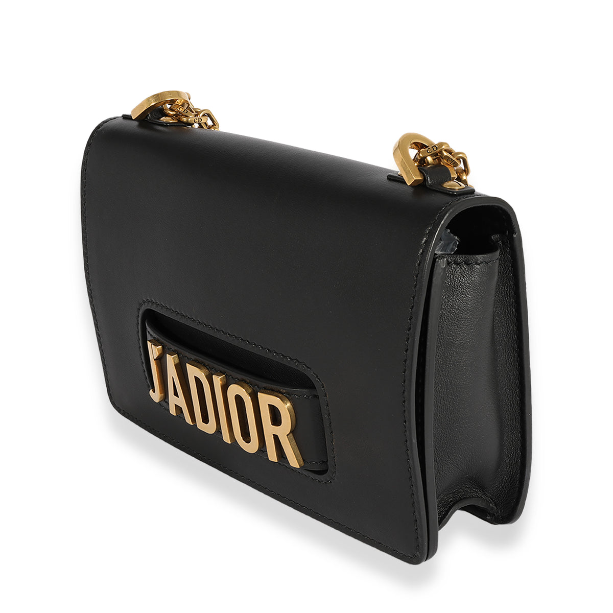 Pre-Owned Christian Dior Clutch Bag Black Gold J'ADIOR Leather Handbag Flap  Strap (Good) - Walmart.com