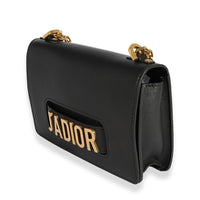 Black Smooth Leather JAdior Chain Flap Bag