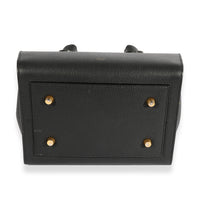 Black Pebbled Leather Small Tie Tote