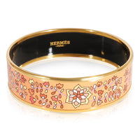 Hermès Plated Enamel Bracelet with Flower Design, 18mm