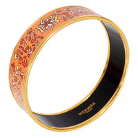 Hermès Plated Enamel Bracelet with Flower Design, 18mm