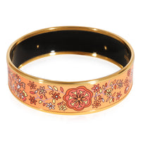 Hermès Plated Enamel Bracelet with Flower Design, 18mm