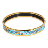 Hermès Plated Enamel Narrow Bangle with Tassel Design, 9mm (67MM)