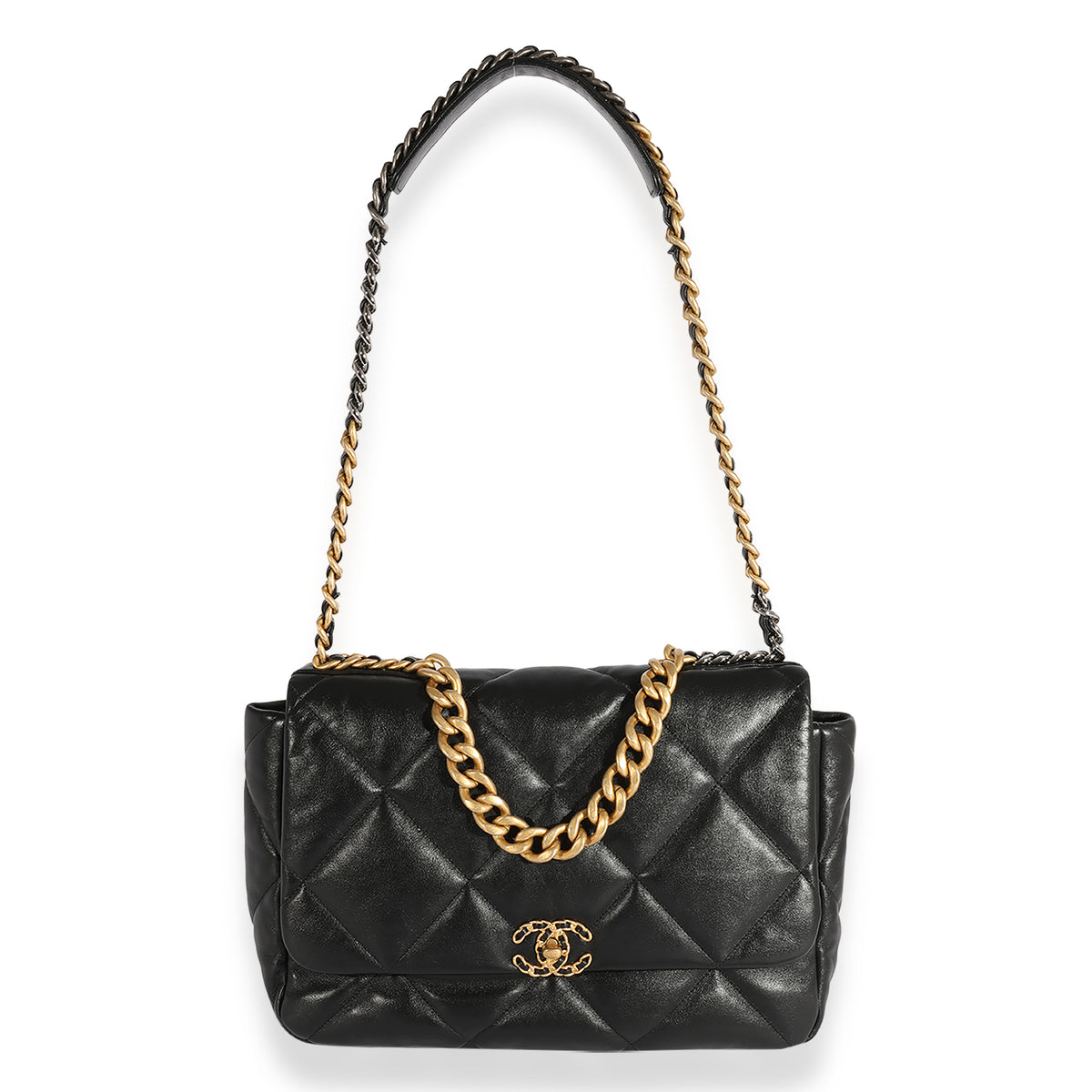 Chanel Black Quilted Lambskin Large Chanel 19 Flap Bag