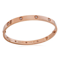 Cartier Love Bracelet, 10 Diamonds (Rose Gold, Diamonds)