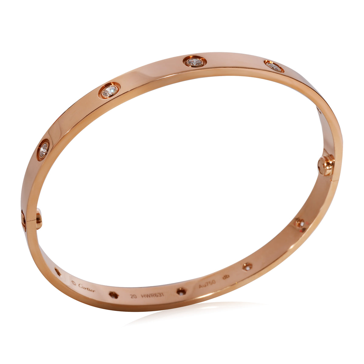 Cartier Love Bracelet, 10 Diamonds (Rose Gold, Diamonds)