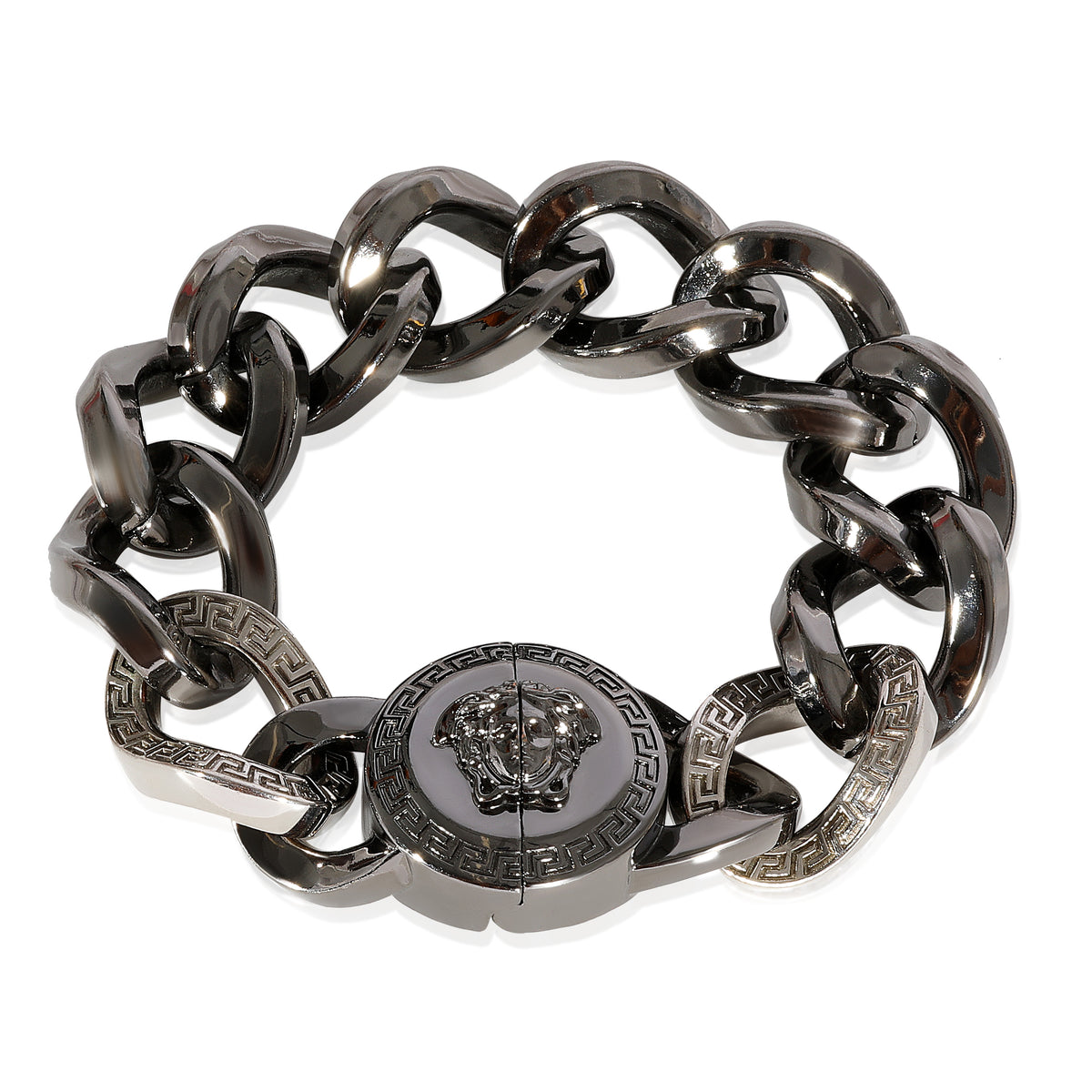Ruthenium Versace Medusa Chain Bracelet