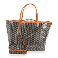 Goyard Black Goyardine Canvas & Brown Leather Saint Louis GM