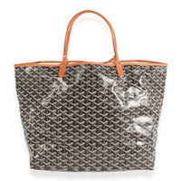 Goyard Black Goyardine Canvas & Brown Leather Saint Louis GM