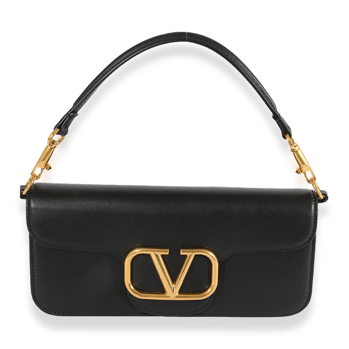 Valentino Black Calfskin Locò Shoulder Bag