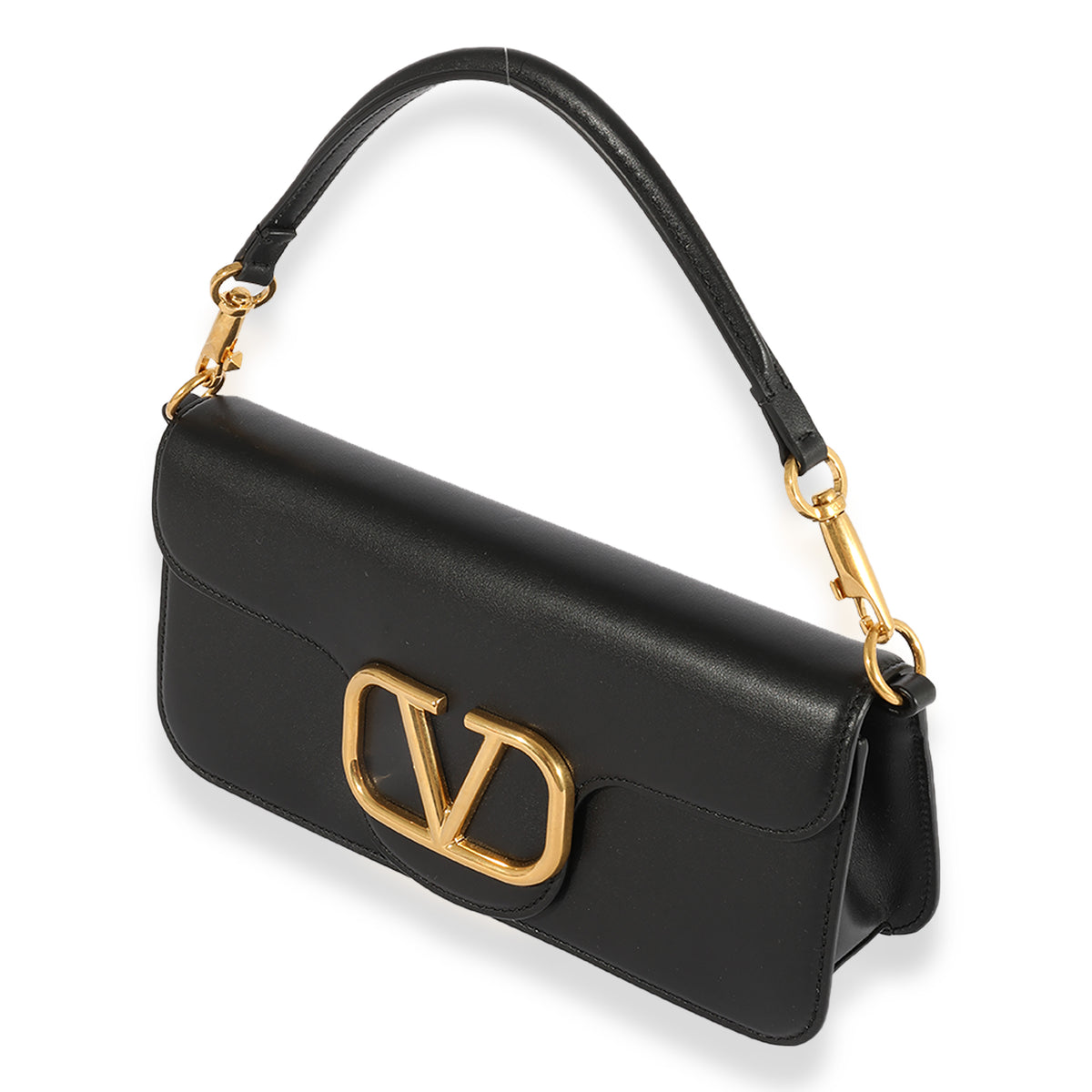 Valentino Black Calfskin Locò Shoulder Bag