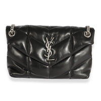 Saint Laurent Black Quilted Lambskin Small Loulou Puffer Bag