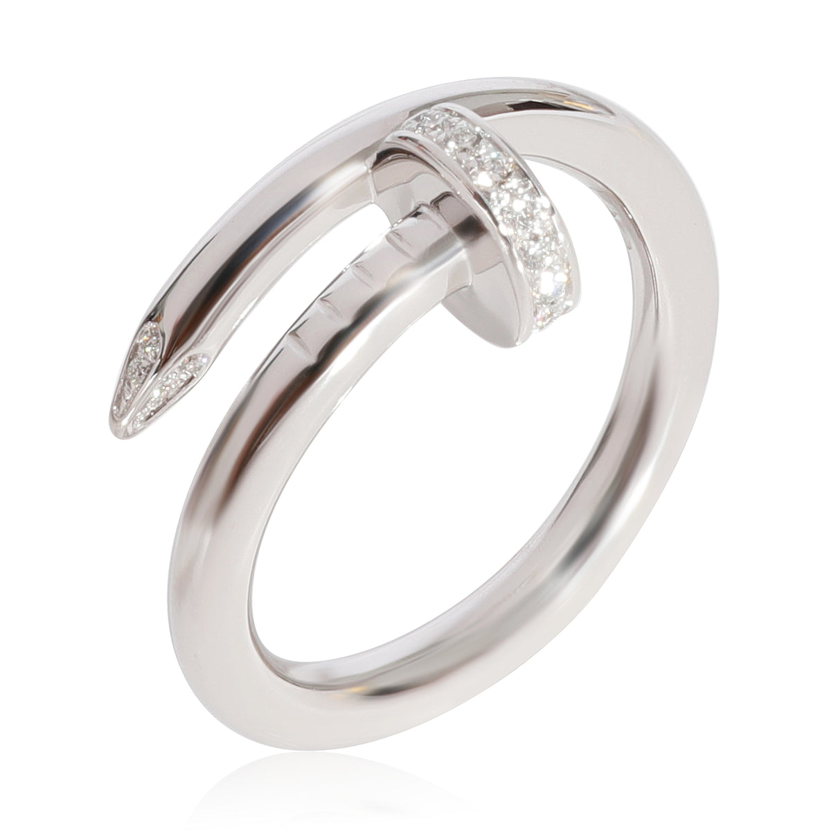 Cartier Juste Un Clou Diamond Ring in 18k White Gold 0.13 CTW