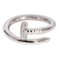 Cartier Juste Un Clou Diamond Ring in 18k White Gold 0.13 CTW