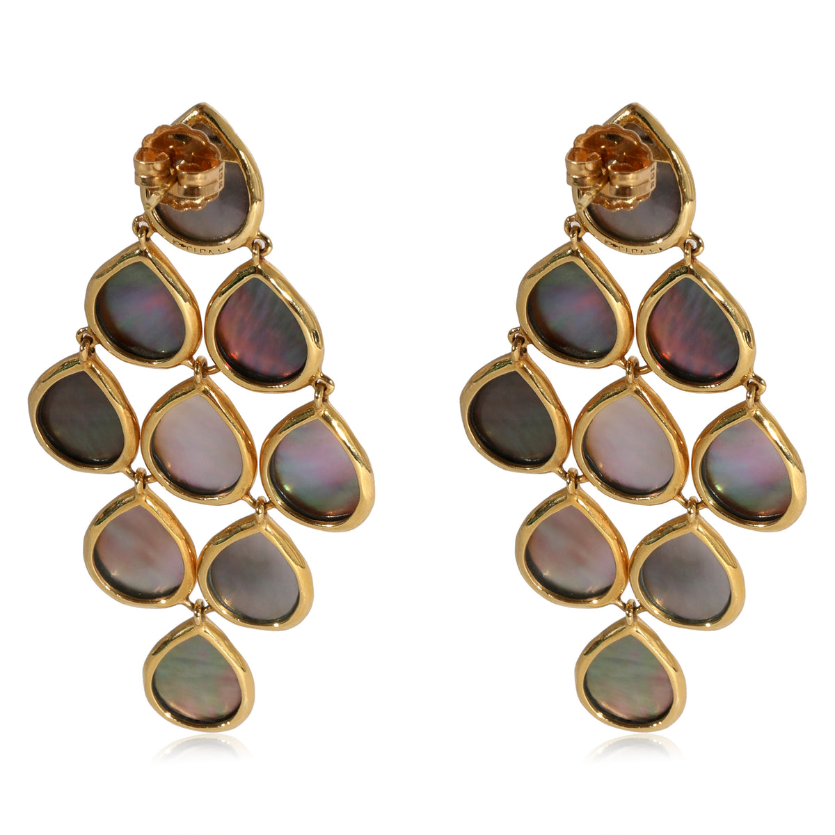 Ippolita  Rock Candy Black Mother Of Pearl Cascade Earrings 18K Yellow Gold