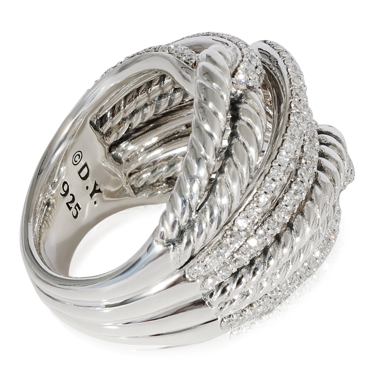 David Yurman Labyrinth Diamond  Ring in 925 Sterling Silver 1.55 CTW