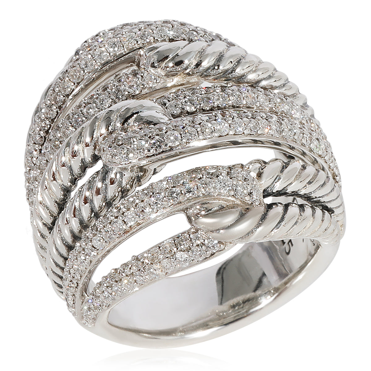 David Yurman Labyrinth Diamond  Ring in 925 Sterling Silver 1.55 CTW