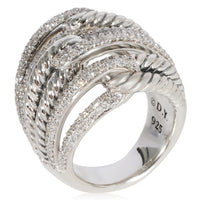 David Yurman Labyrinth Diamond  Ring in 925 Sterling Silver 1.55 CTW