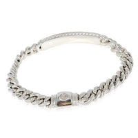 David Yurman Diamond ID Bracelet in 925 Sterling Silver 0.6 CTW