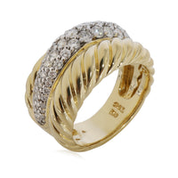 David Yurman Cable Diamond Ring in 18k Yellow Gold 1 CTW