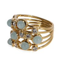 Ippolita Constellation Aquamarine Diamond Cluster Ring in 18K Yellow Gold 0.85 C