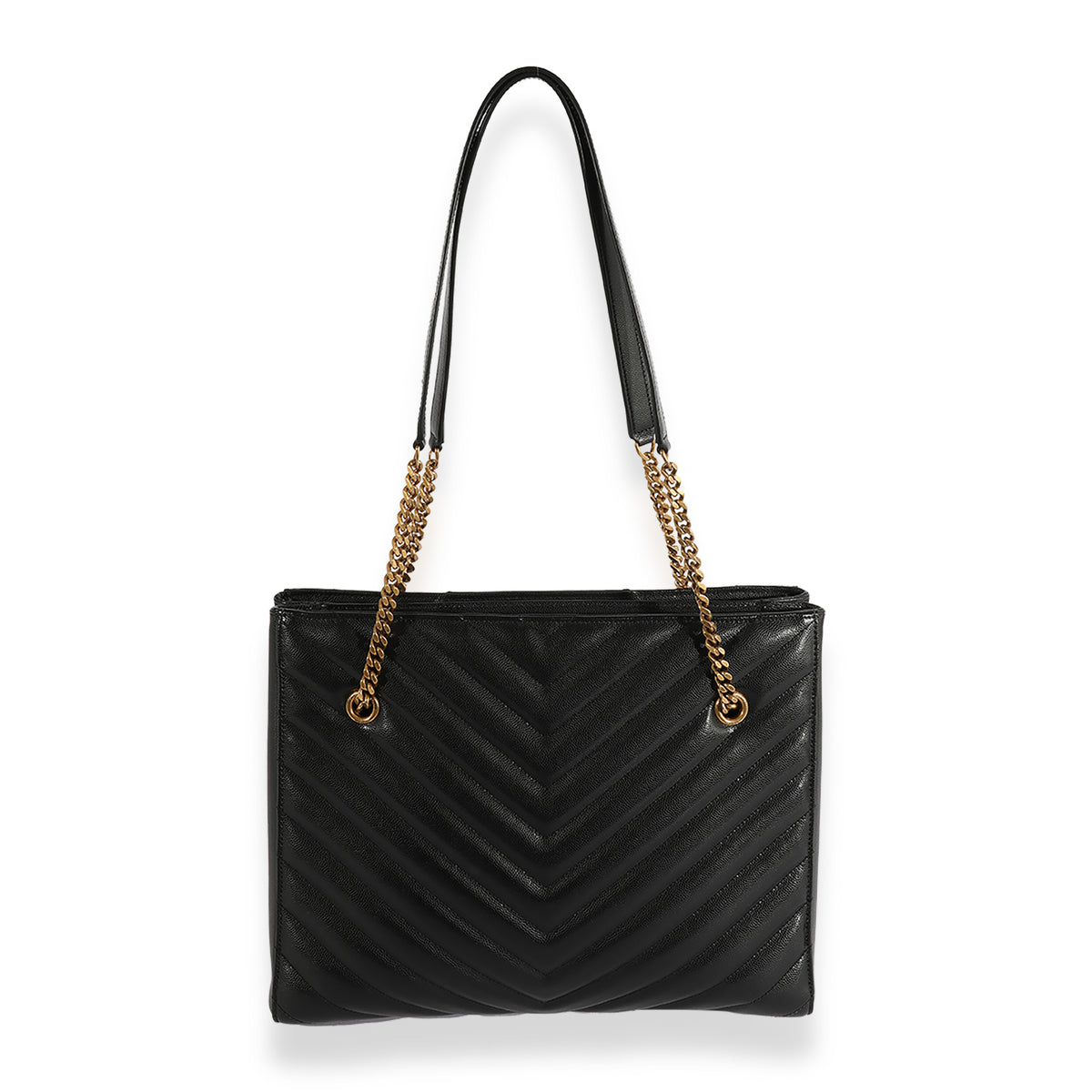 Saint Laurent Black Grain De Poudre Matelassé Medium Tribeca Tote