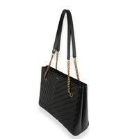 Saint Laurent Black Grain De Poudre Matelassé Medium Tribeca Tote